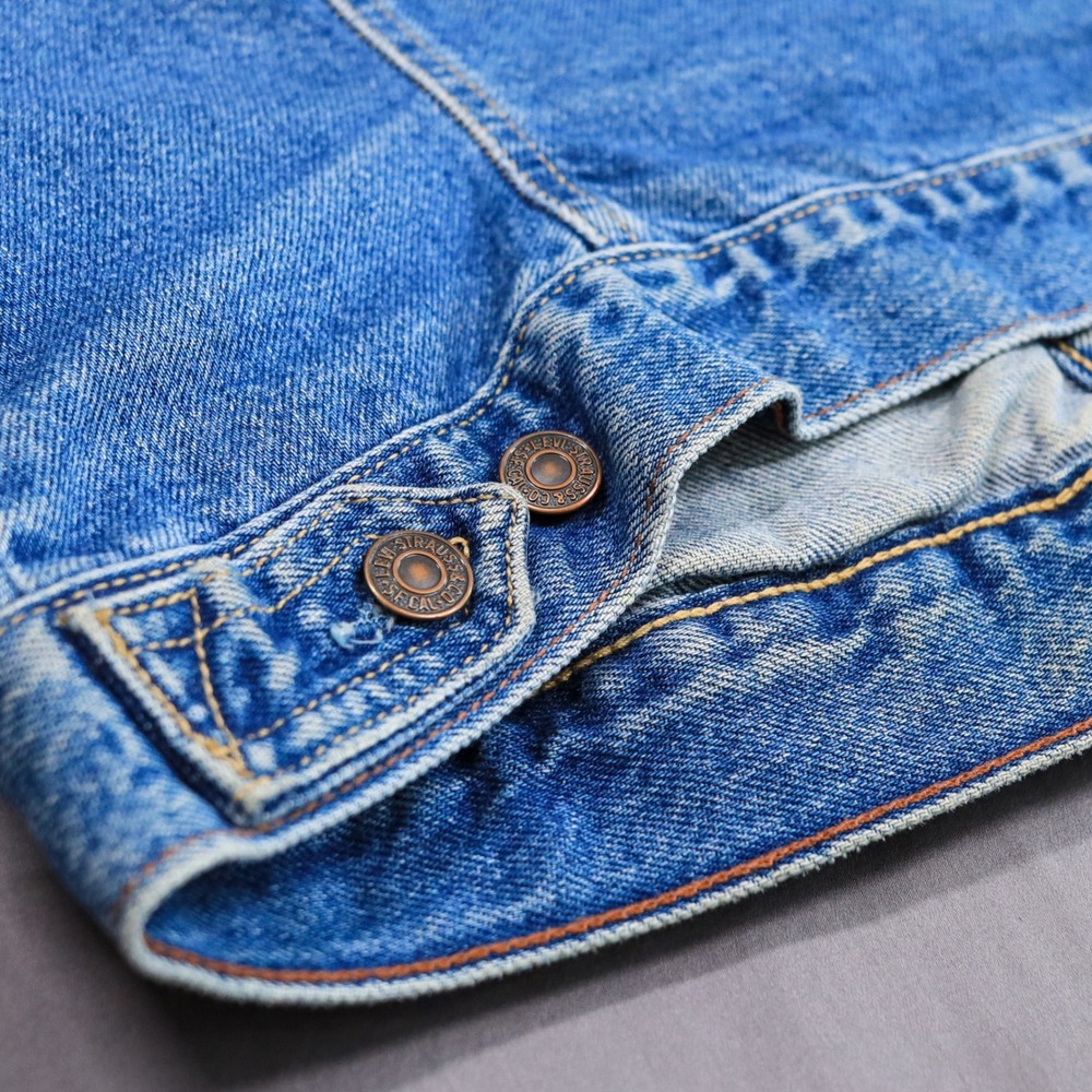Levi Strauss Signature Denim Trucker Vest Women Size L Blue Faded Distressed Y2K - Picture 8 of 14